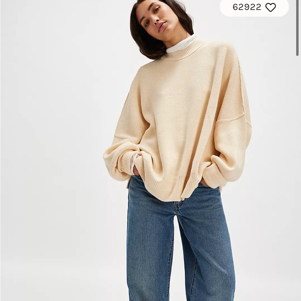 Free People Easy Street Tunic sweater size XS in cream